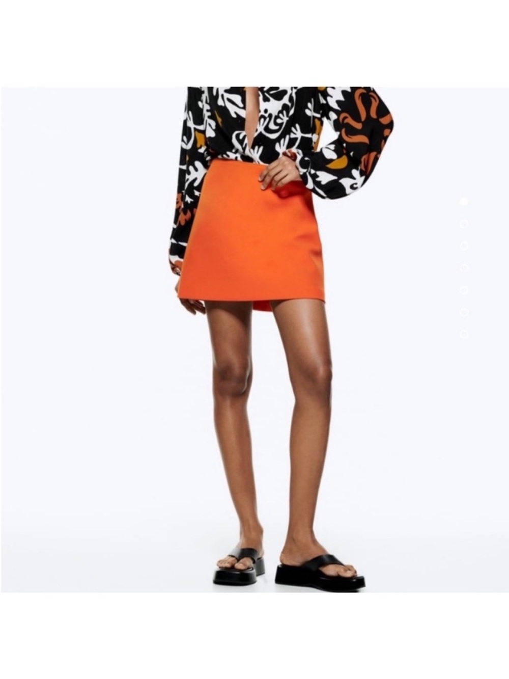 Zara Bright Orange Mini Skirt